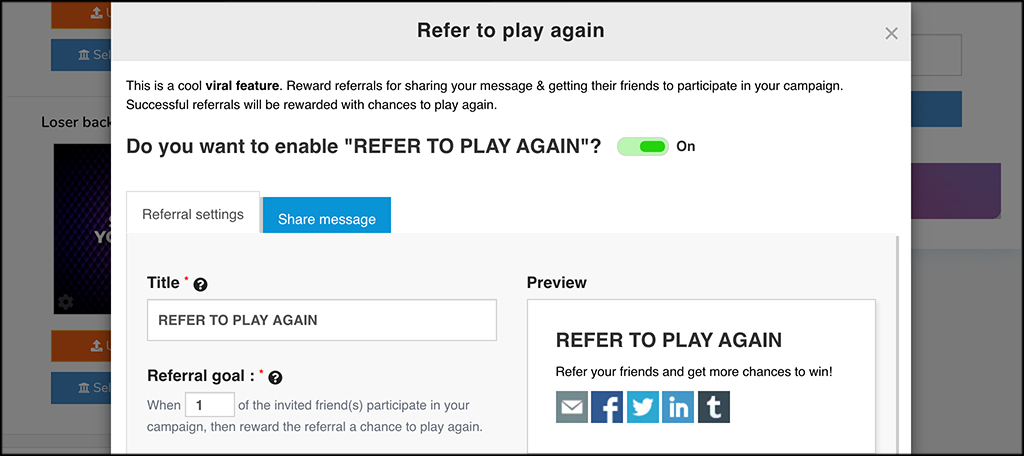 Refer to play again box