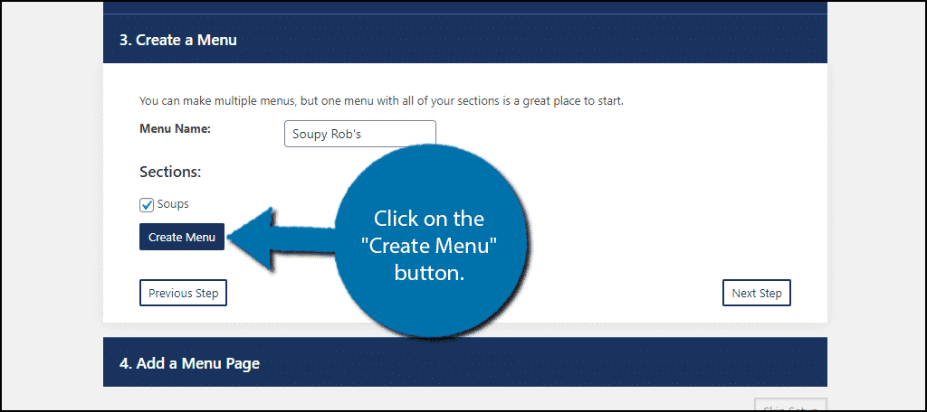 Create Menu