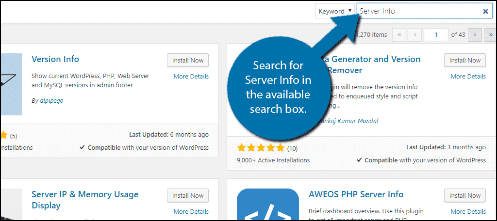 Server info can help you view the uptime of your WordPress server