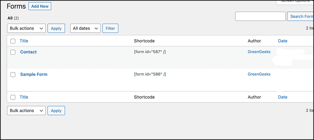 Shortcodes