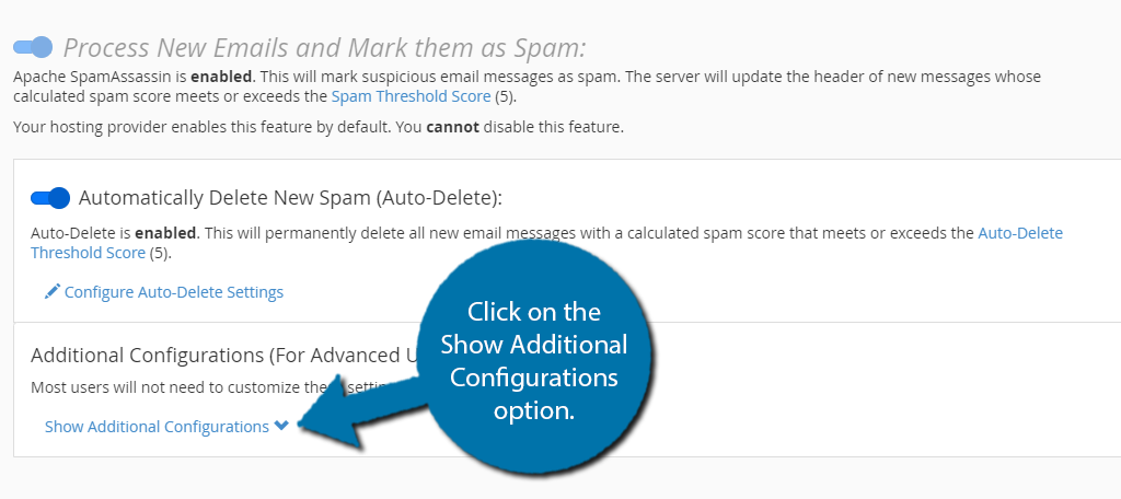 Show Additional Configurations