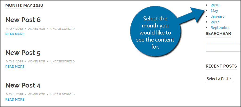 Select the month you would like to see the content for.