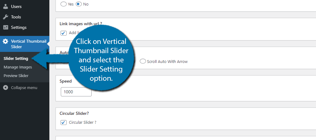 Slider Settings