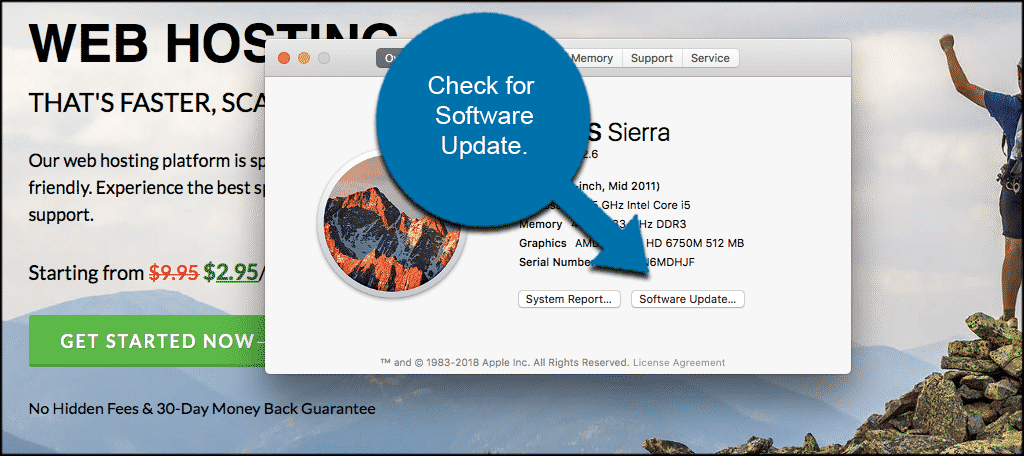 Check for software update on mac to remove adware in Safari