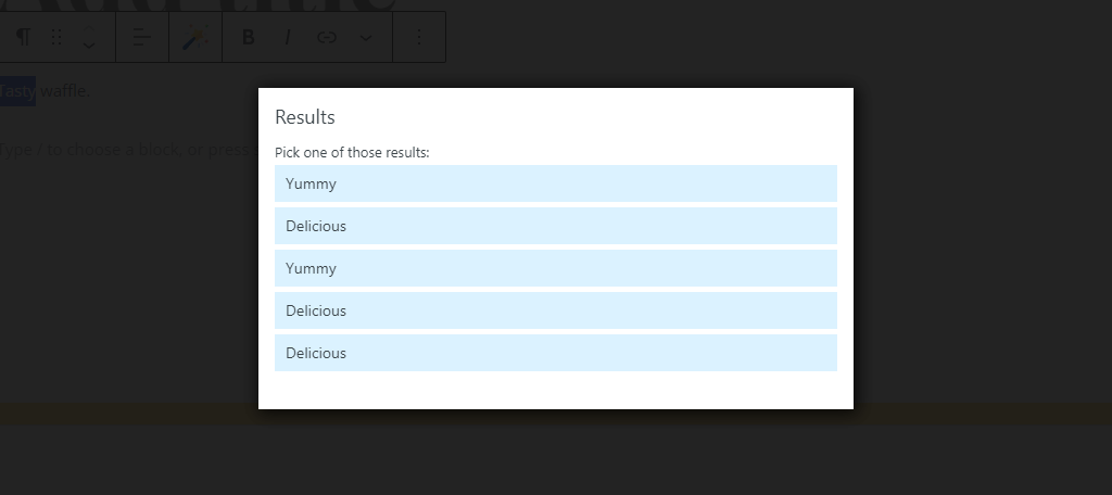 Synonyms example