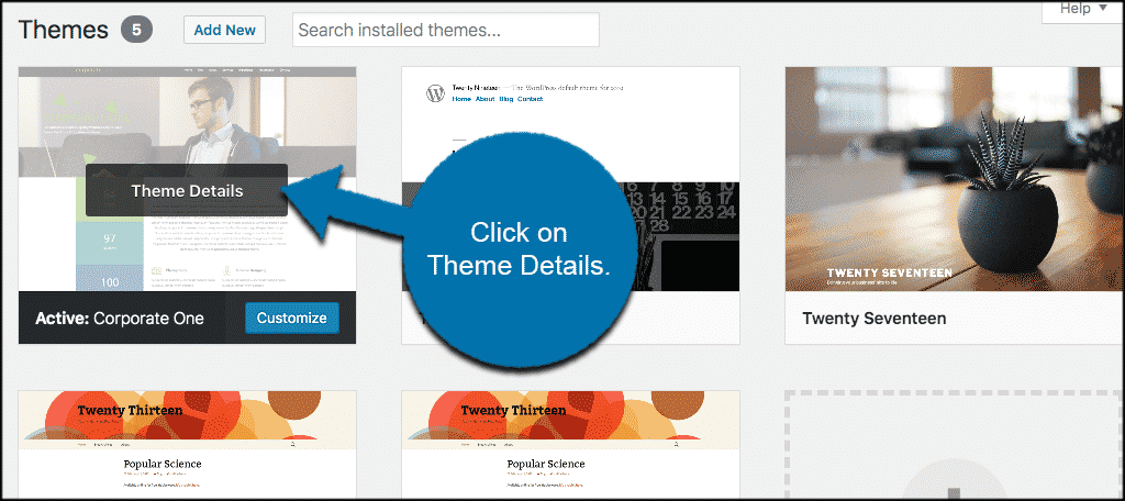 Click theme details