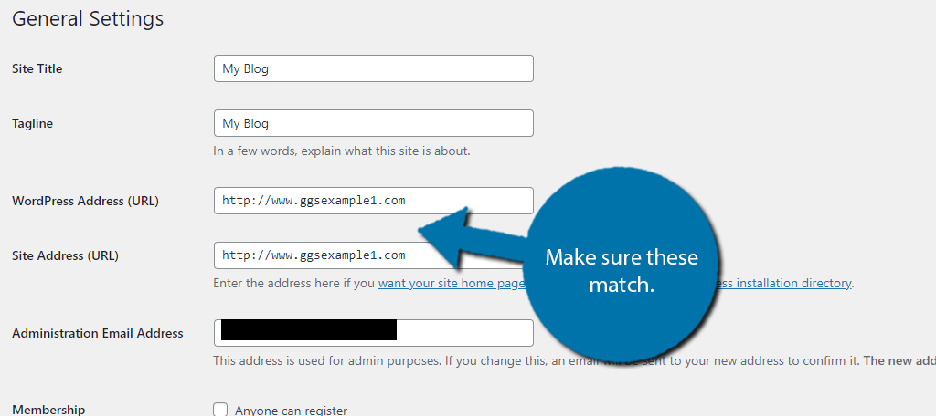 Make sure both URLs match to fix the WordPress logging you out issue