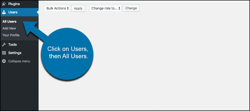 Click on users then all users